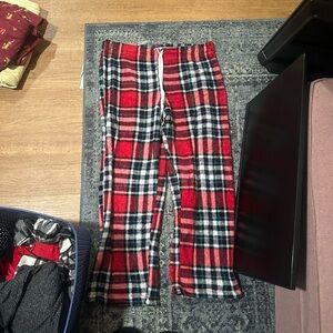H&M Red Plaid Fleece Pants